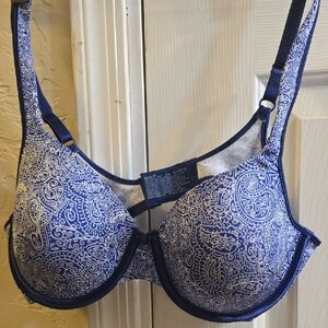 Bali Blue and White Paisley Underwire Bra